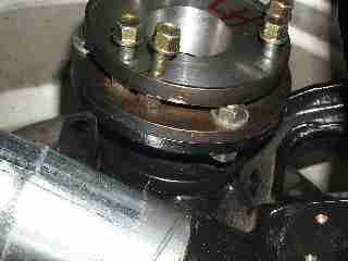 CV halfshaft adapter for 280Z stub axle and companion flange - top view